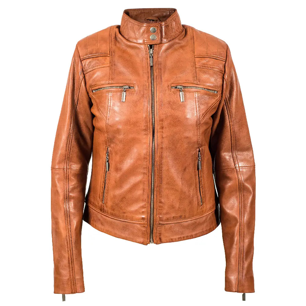 Sandstone Tan Motorcycle Leather Jacket