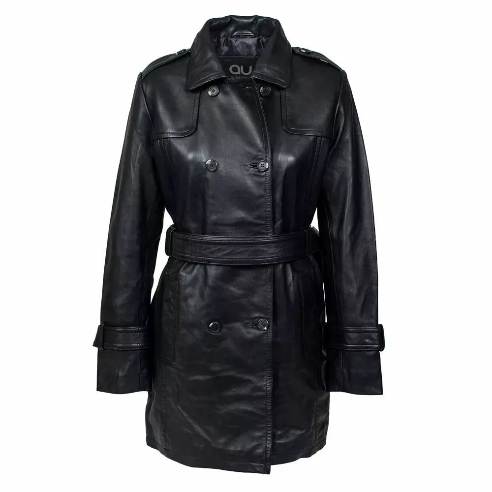 Luxe Black Belted Long Coat