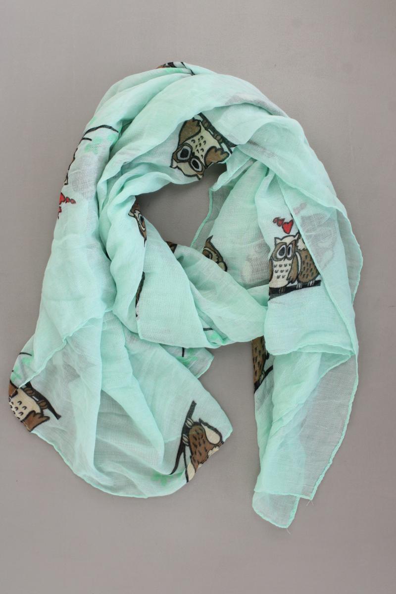 Tuch mit Eulenmuster grün aus Viskose