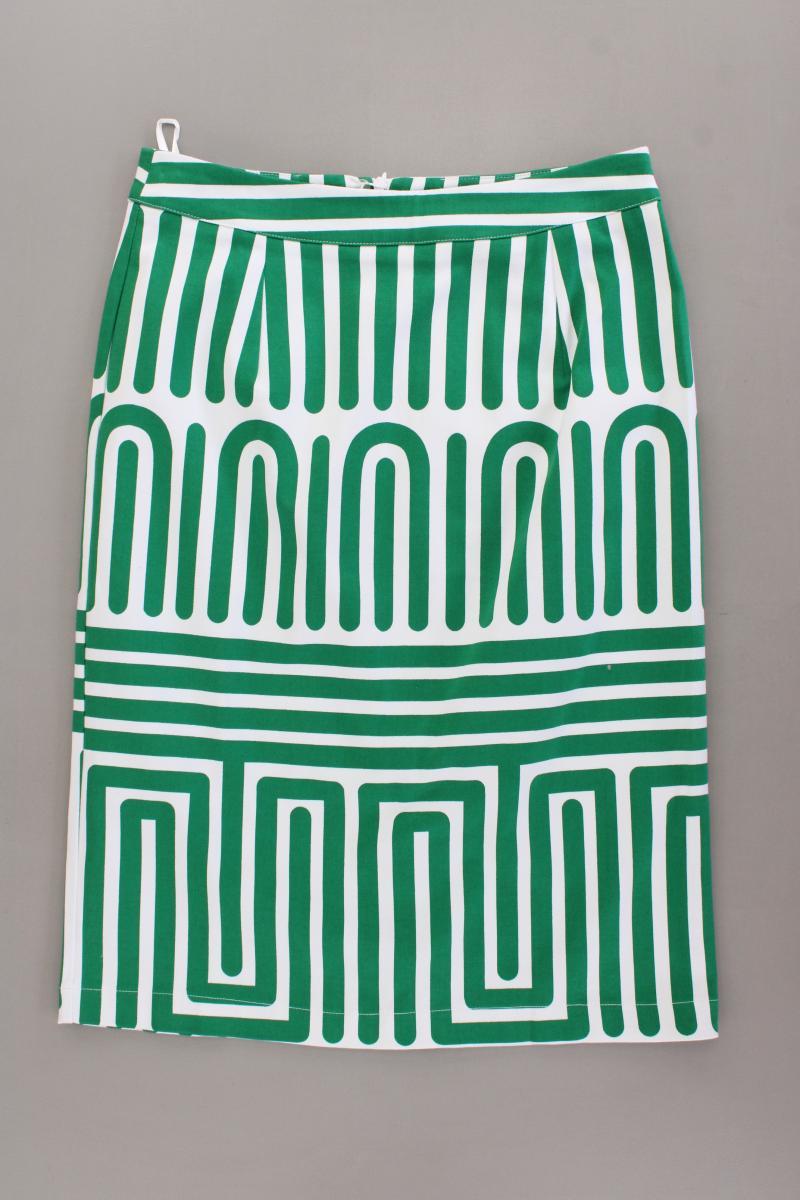 Qiero! Bleistiftrock Gr. 36 geometrisches Muster neuwertig grün aus Baumwolle