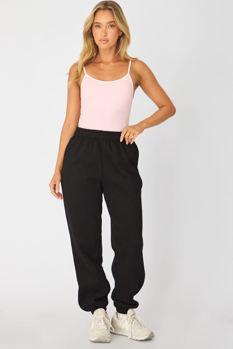 Black Track Pants Elasticated Waist